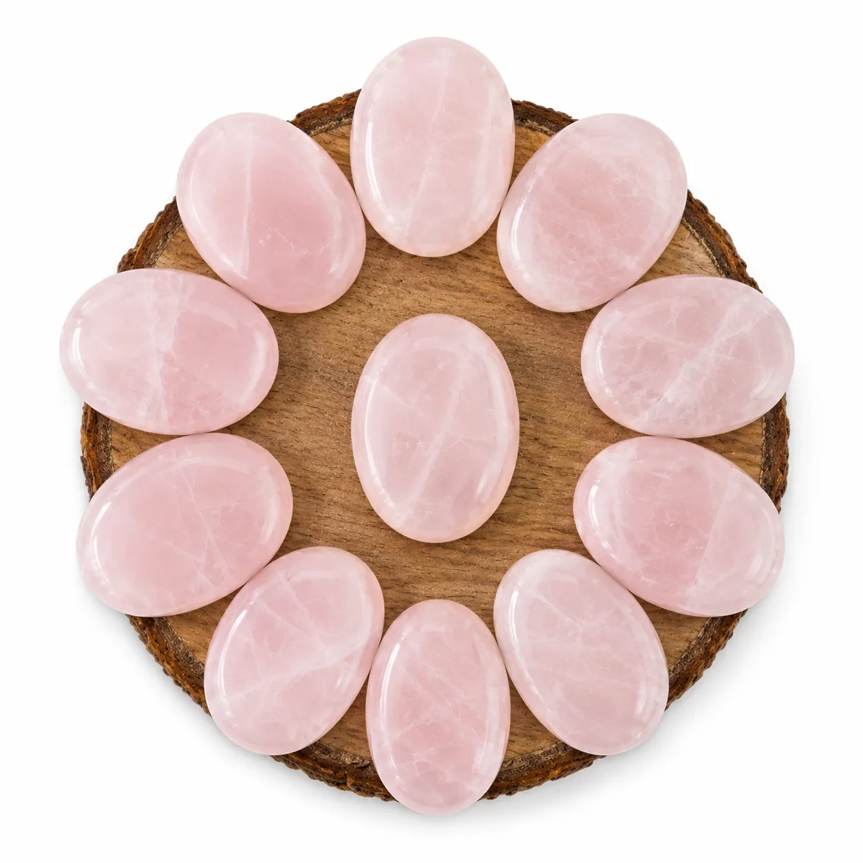 Natural Rose Quartz Palm Stone Natural rose quartz palm stone with soft pink colour and smooth polished surface