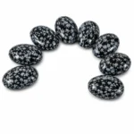 Snowflake Obsidian Palm Stone/Worry Stone – GTI Certified Crystal for Balance & Protection - Image 2