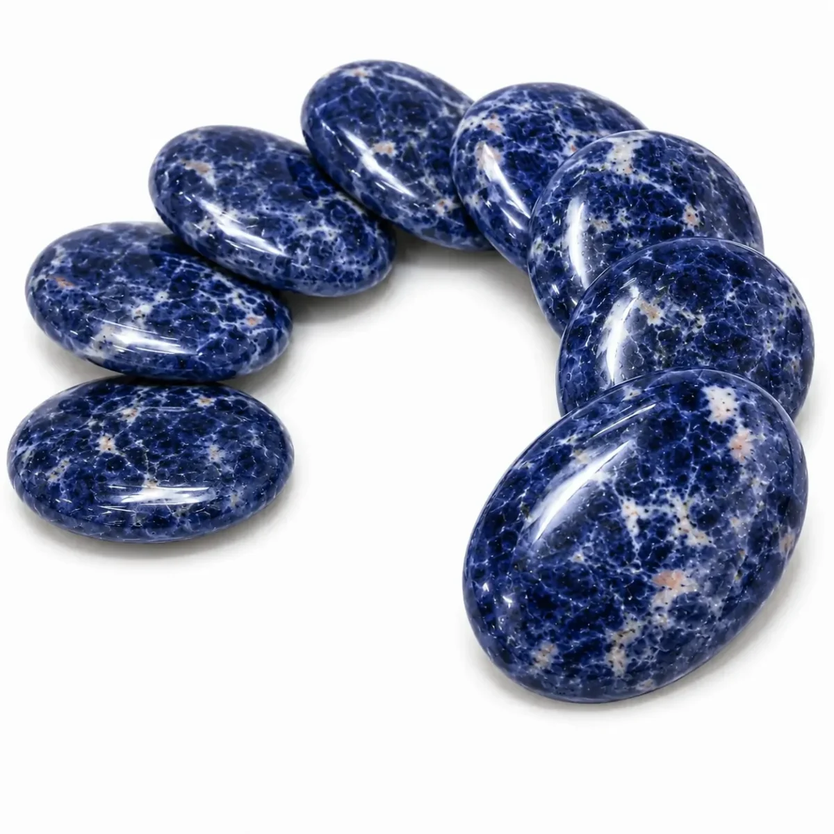 Sodalite Palm Stone/Worry Stone – GTI Certified Crystal for Calm & Mental Clarity - Image 2