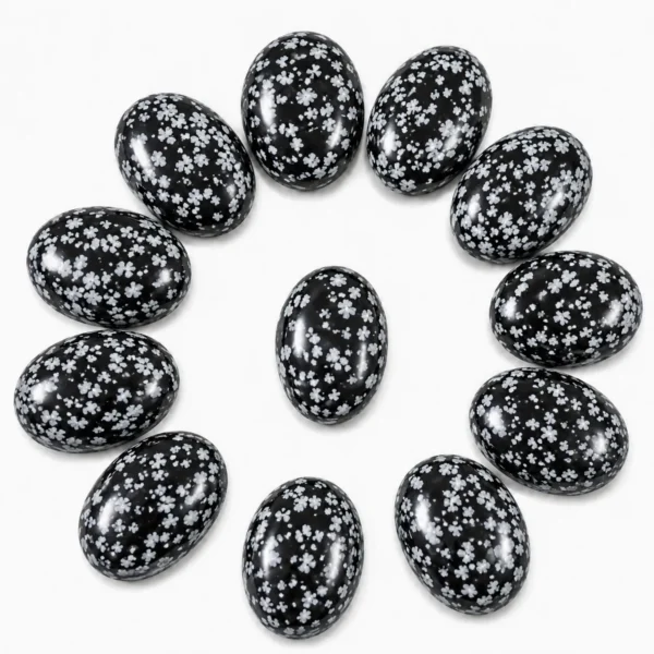 Snowflake Obsidian Palm Stone Worry Stone GTI Certified Crystal
