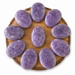 Natural Lepidolite Rune Stones engraved with traditional rune symbols for divination, meditation, and spiritual guidance