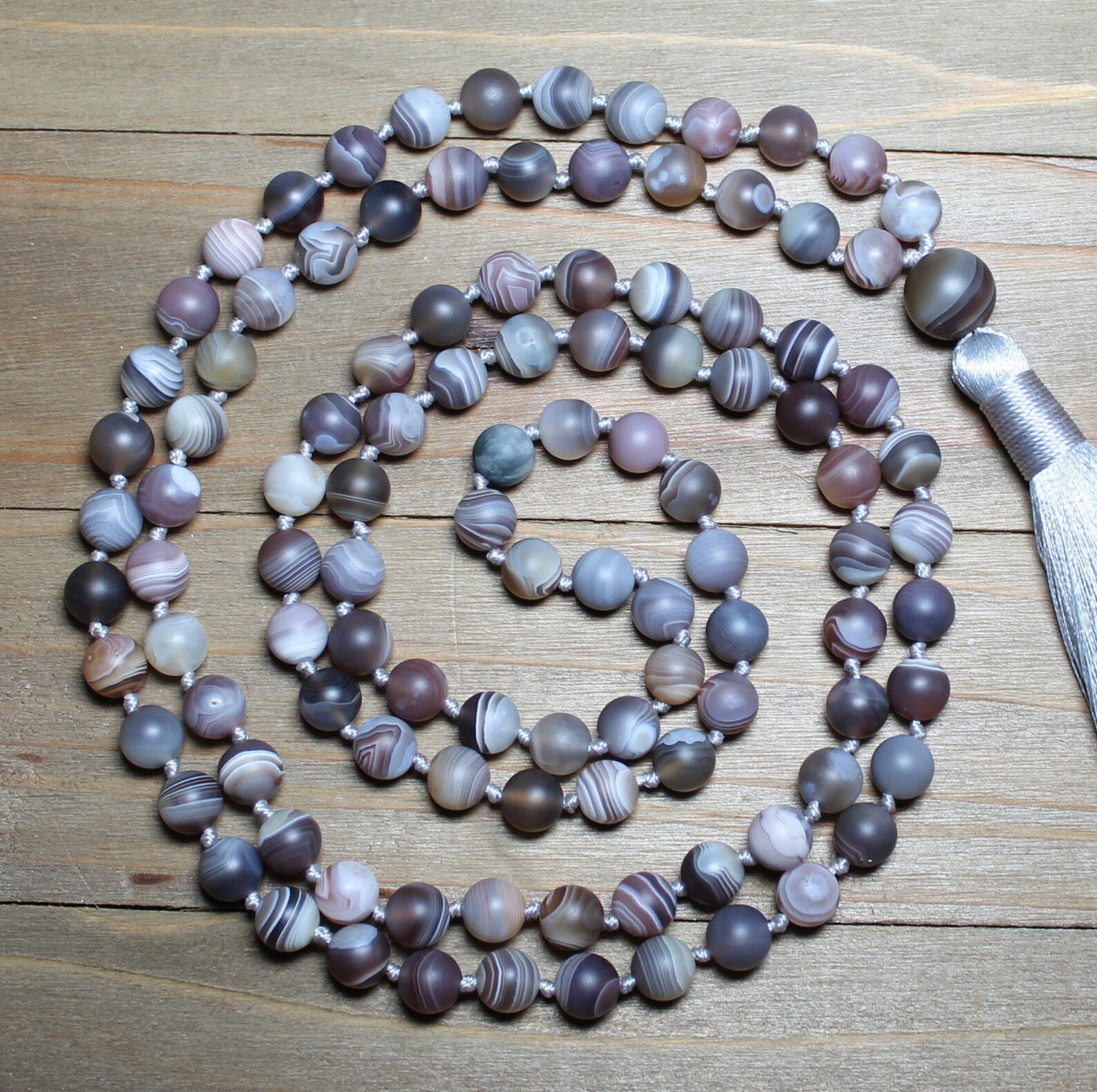 Botswana Agate Mala
