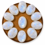 Natural Moonstone Palm Stones with Blue Flash – Polished Healing Crystal Stones
