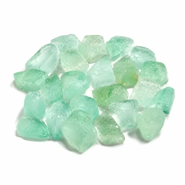 Natural fluorite rough stone featuring beautiful translucent colours and raw crystal texture