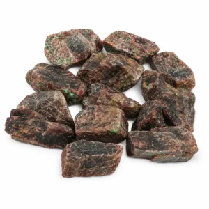 Natural garnet rough stone with rich colour and raw crystal texture