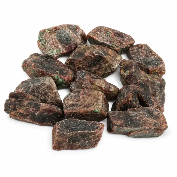 Natural garnet rough stone with rich colour and raw crystal texture