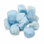 Natural aquamarine rough stone gemstone with blue colour and raw crystal texture