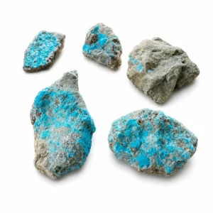 Natural turquoise rough stone with distinctive blue-green colour and raw mineral texture