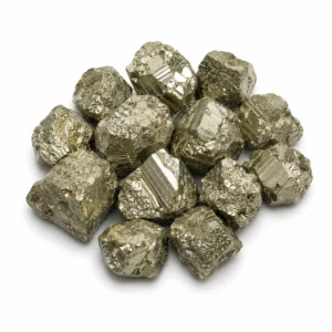 Natural pyrite rough stone with metallic golden colour and raw crystal texture