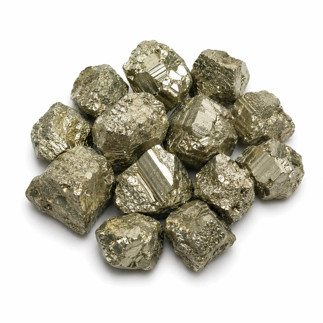 Natural pyrite rough stone with metallic golden colour and raw crystal texture