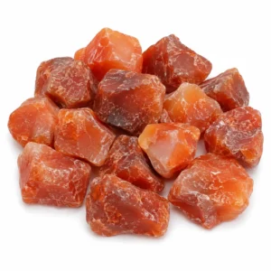 Natural garnet rough stone with deep red colour and raw crystal texture