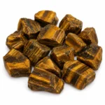 Natural tiger eye rough stone with golden brown colour and raw chatoyant texture