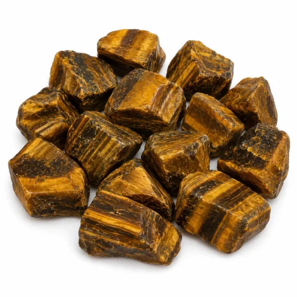Natural tiger eye rough stone with golden brown colour and raw chatoyant texture