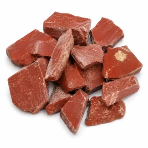 Natural red jasper rough stone with deep red colour and raw stone texture