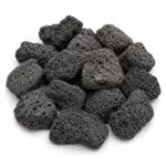 Natural lava stone with porous black texture and raw volcanic surface