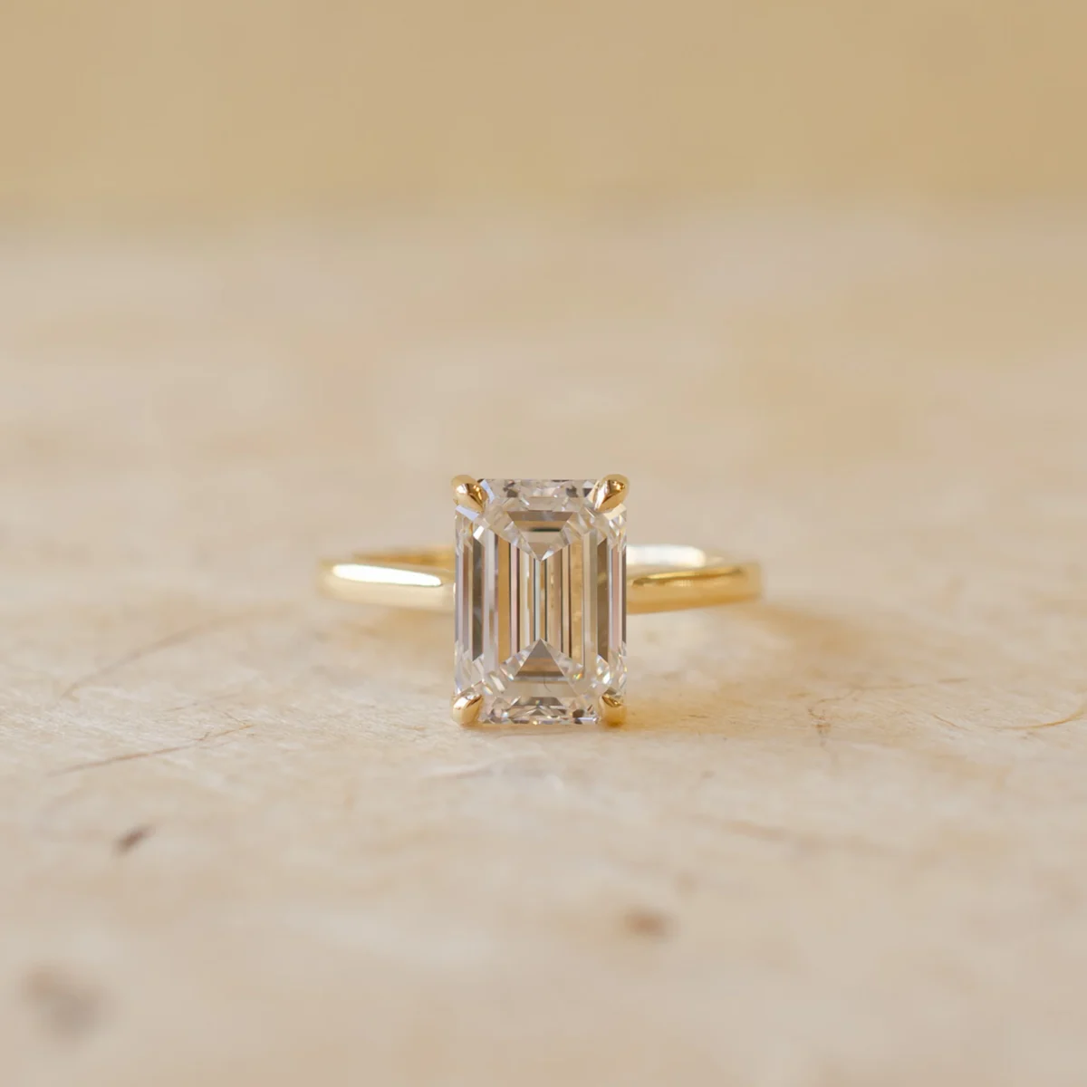 IGI Certified Emerald Cut Lab Grown Diamond Ring