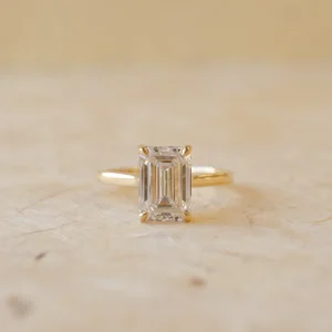 IGI Certified Emerald Cut Lab Grown Diamond Ring