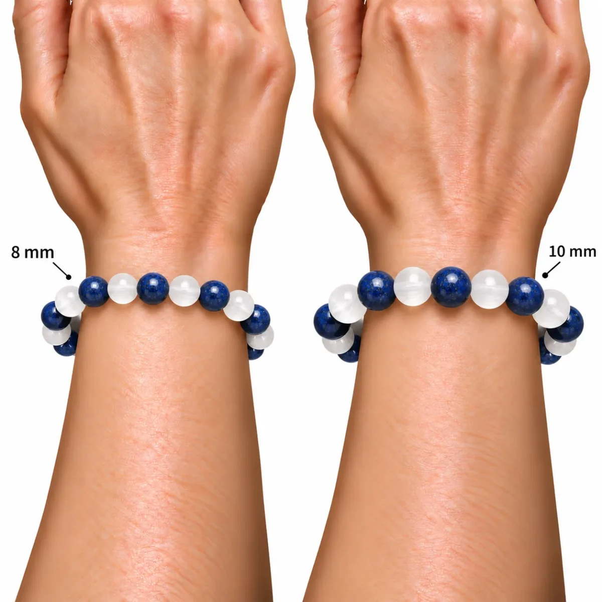 Natural Meditation & Spirituality Crystal Bracelet – Lapis Lazuli & Selenite | Pure Gems World - Image 5