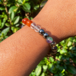Study Bracelet Combo – Smoky Quartz, Clear Quartz, Hematite, Fluorite & Carnelian - Image 3