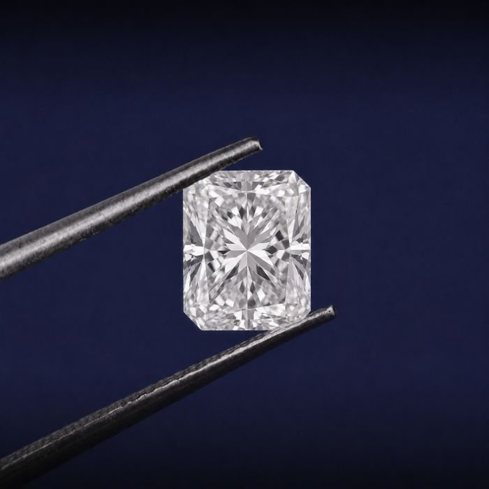 Radiant Cut Loose Diamond Radiant Cut Loose Diamond featuring a brilliantly faceted radiant-cut lab-grown diamond with exceptional sparkle and elegant clarity.