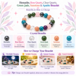 Natural Six-Stone Healing Crystal Bracelet – Hematite, Rose Quartz, Clear Quartz, Green Jade, Sunstone & Apatite - Image 4