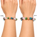 Natural Six-Stone Healing Crystal Bracelet – Hematite, Rose Quartz, Clear Quartz, Green Jade, Sunstone & Apatite - Image 3