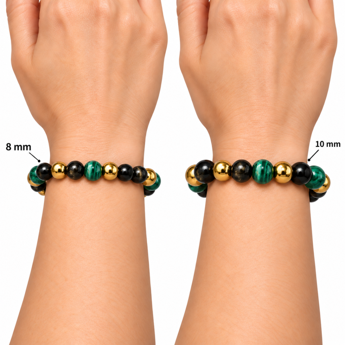 Transformation Crystal Bracelet Combination – Gold Obsidian, Malachite & Gold Hematite - Image 5