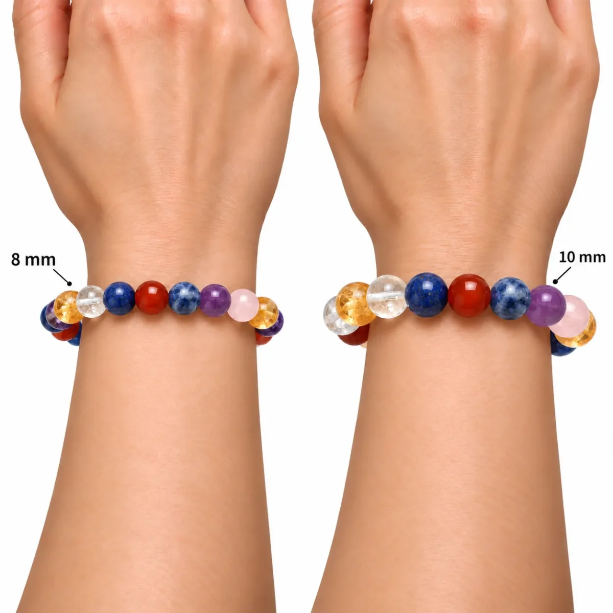 Natural Determination Crystal Bracelet Lapis Lazuli, Carnelian, Clear Quartz, Rose Quartz, Amethyst & Sodalite - Image 4