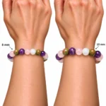 Natural Rose Quartz, Unakite, Amethyst & Moonstone Combination Bracelet - Fertility Crystal Bracelet - Image 5