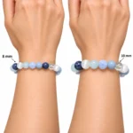 Natural Selenite, Angelite, Aquamarine, Blue Lace Agate, Sodalite & Clear Quartz - Calm Communication Crystal Bracelet - Image 5
