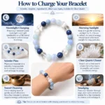 Natural Selenite, Angelite, Aquamarine, Blue Lace Agate, Sodalite & Clear Quartz - Calm Communication Crystal Bracelet - Image 4
