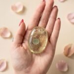 Healing crystal palm stone smooth polished gemstone for meditation and stress relief