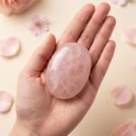 Healing crystal palm stone smooth polished gemstone for meditation and stress relief