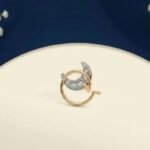 Moonlight Sparkle Nose Ring back view crescent design