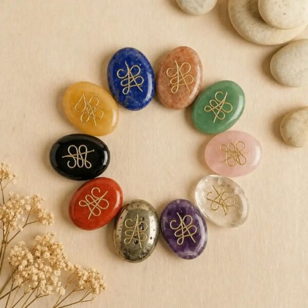 Zibu Coin healing symbol engraved crystal coin for energy activation