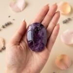Healing crystal palm stone smooth polished gemstone for meditation and stress relief