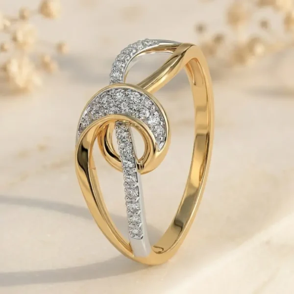 A Twisted Tale of Elegance The Ciarah CVD Diamond Gold Ring – Luxury Lab-Grown Designer Band