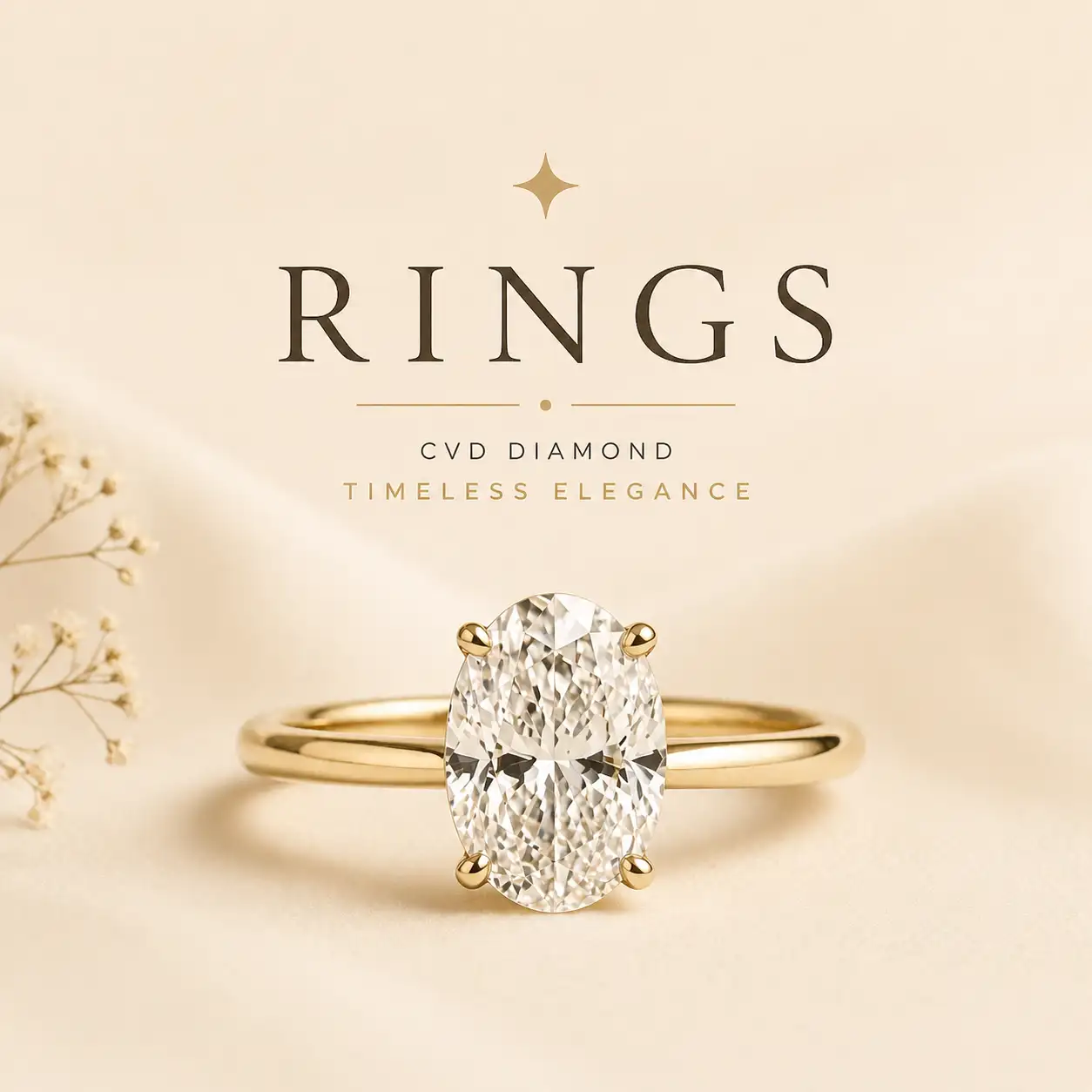 CVD Diamond Ring featuring a sparkling lab-grown diamond in an elegant and modern setting.