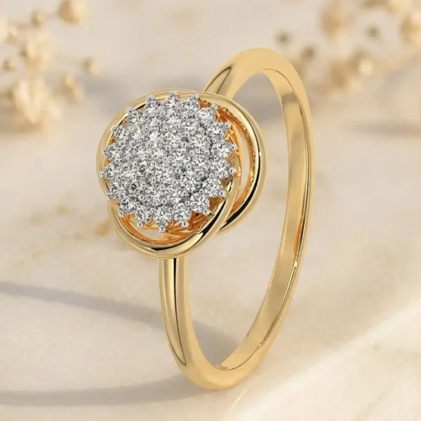 Cygnus CVD Diamond Gold Ring – Luxury Cluster Design for Elegant Women