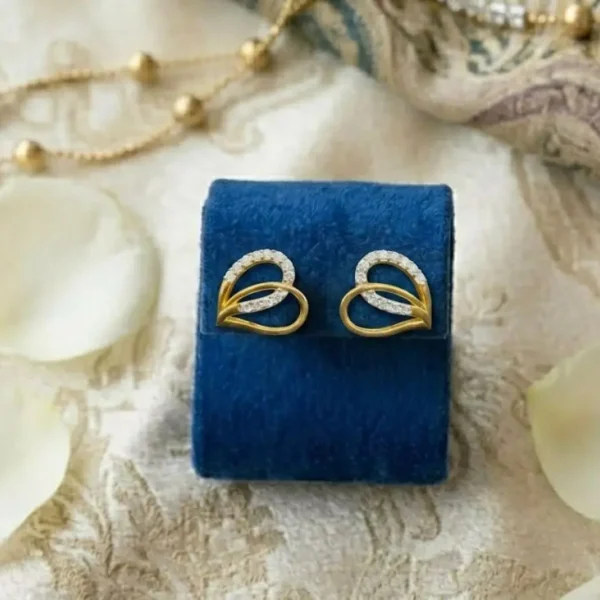 Heart Diamond Earrings featuring heart-shaped diamond designs with elegant sparkle.