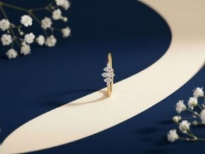 Noor Star Diamond Nose Ring featuring a star-inspired design with sparkling diamonds for a radiant look.