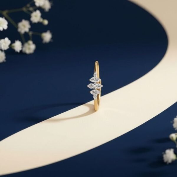 Noor Star Diamond Nose Ring featuring a star-inspired design with sparkling diamonds for a radiant look.