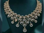 Royal Cascade Teardrop Diamond Necklace Set | Elegant Necklace Set - Image 2