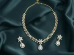 Royal Floral Drop Diamond Necklace Set | Lab Grown Diamond Jewellery - Image 3