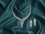 Sapphire Vine Elegance Diamond Necklace Set | Elegant Diamond Set - Image 2