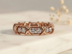 X Cut CVD Diamond Ring featuring a modern X-shaped design with sparkling lab-grown diamonds.