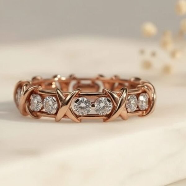 X Cut CVD Diamond Ring featuring a modern X-shaped design with sparkling lab-grown diamonds.