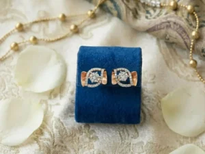 Zenith Diamond Stud Earrings featuring a sleek and radiant diamond design with timeless elegance.