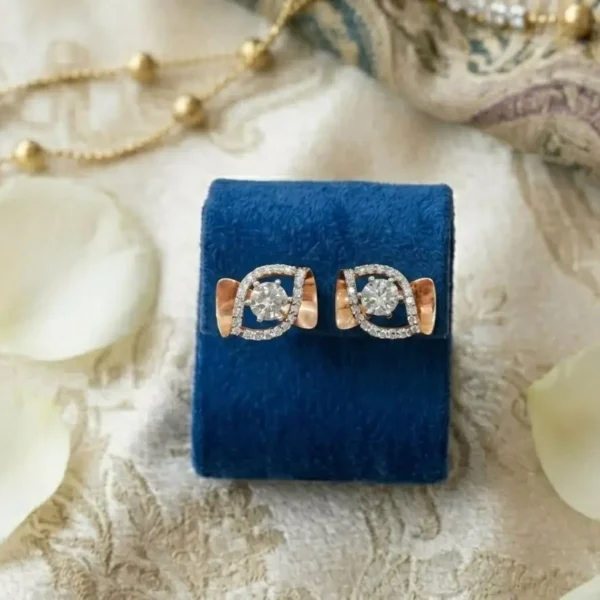 Zenith Diamond Stud Earrings featuring a sleek and radiant diamond design with timeless elegance.