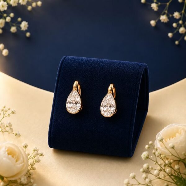 Elegant pear cut lab grown diamond hoop earrings in luxury finish